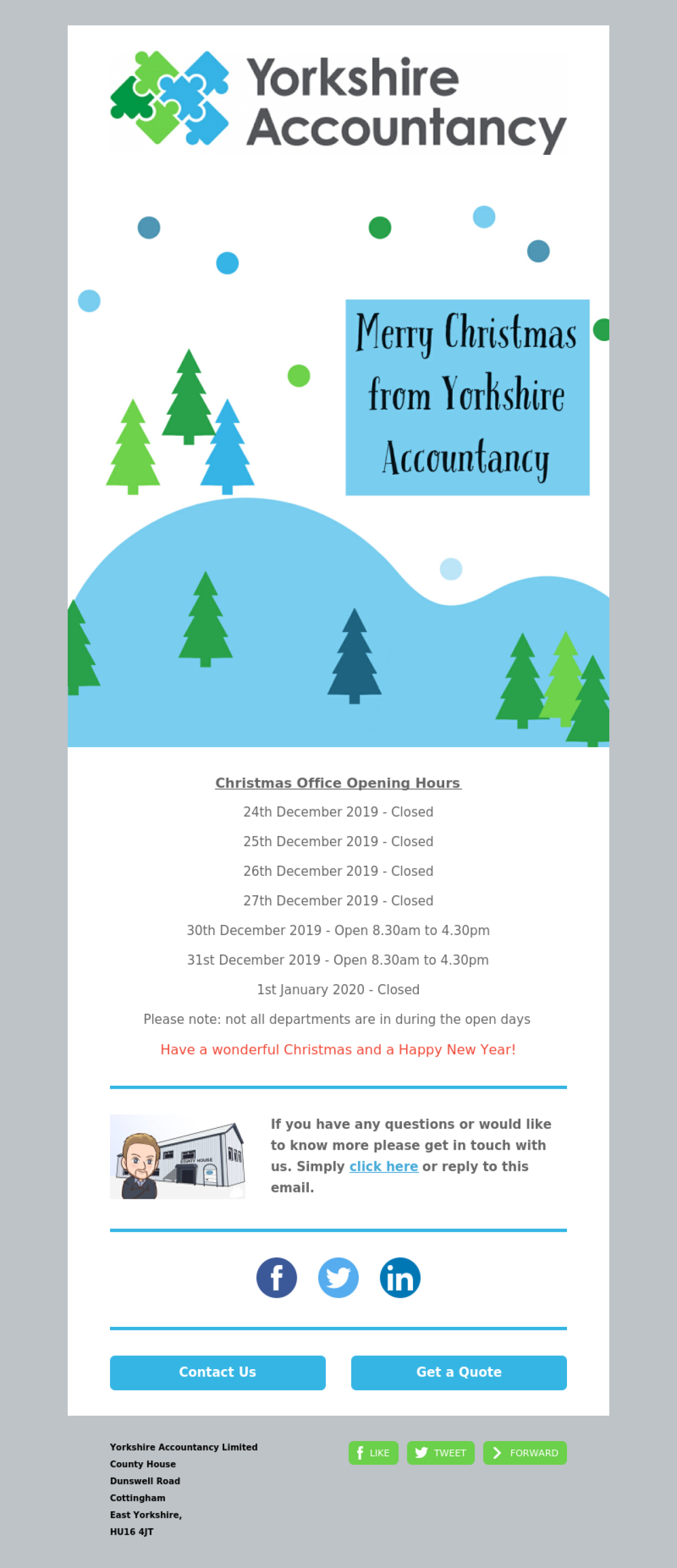 Yorkshire Accountancy Limited - Christmas example - Made with MailerLite