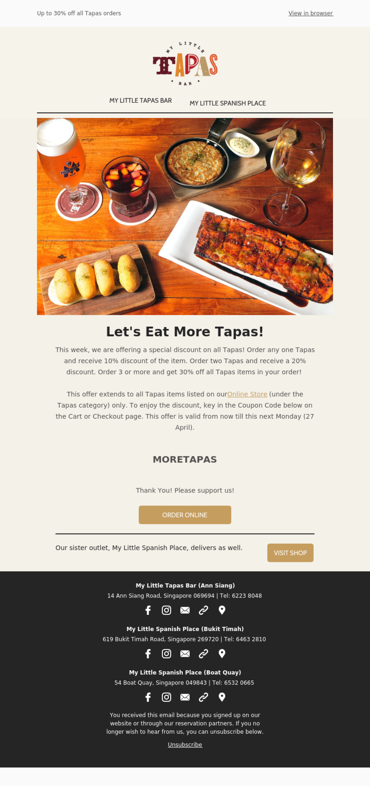 Sensus Cocina Pte Ltd example - Made with MailerLite