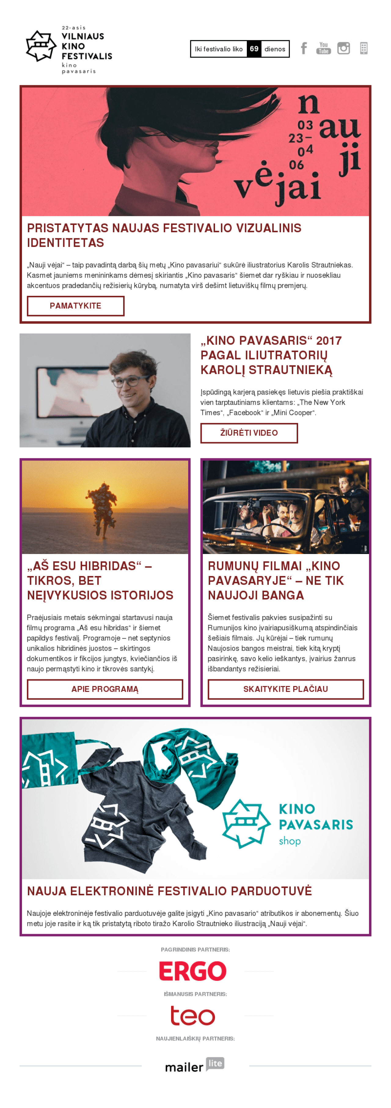 Vilnius International Film Festival example - Made with MailerLite