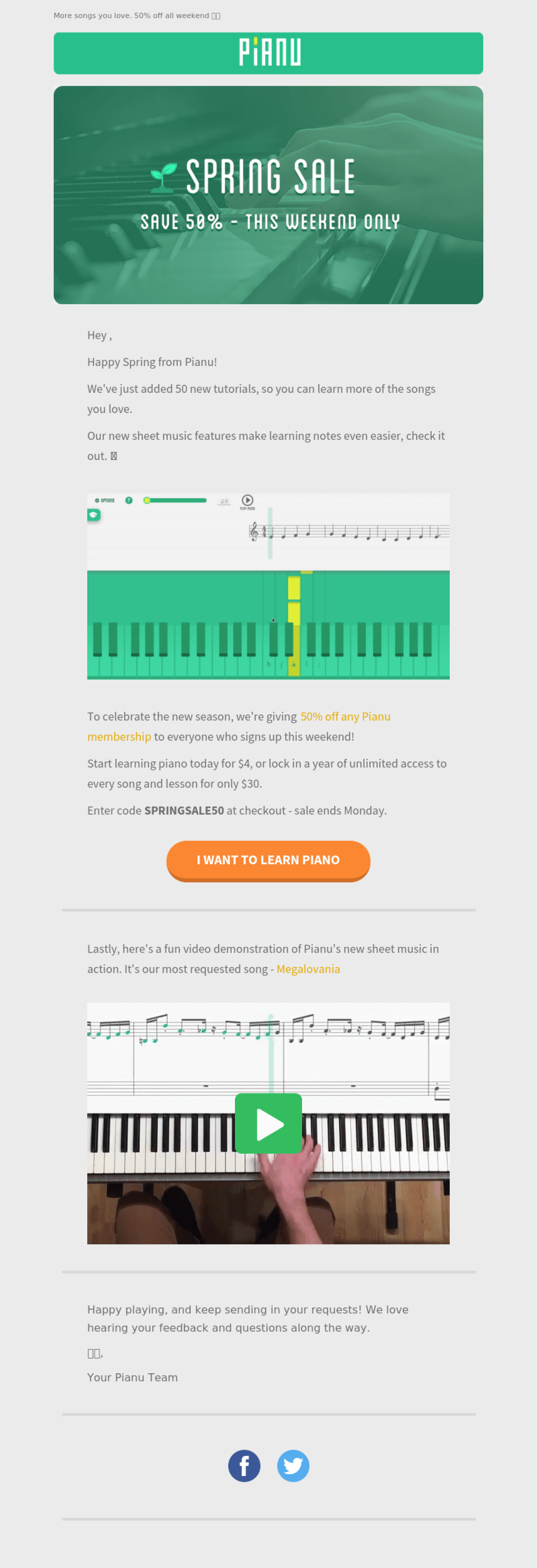 Pianu example - Made with MailerLite