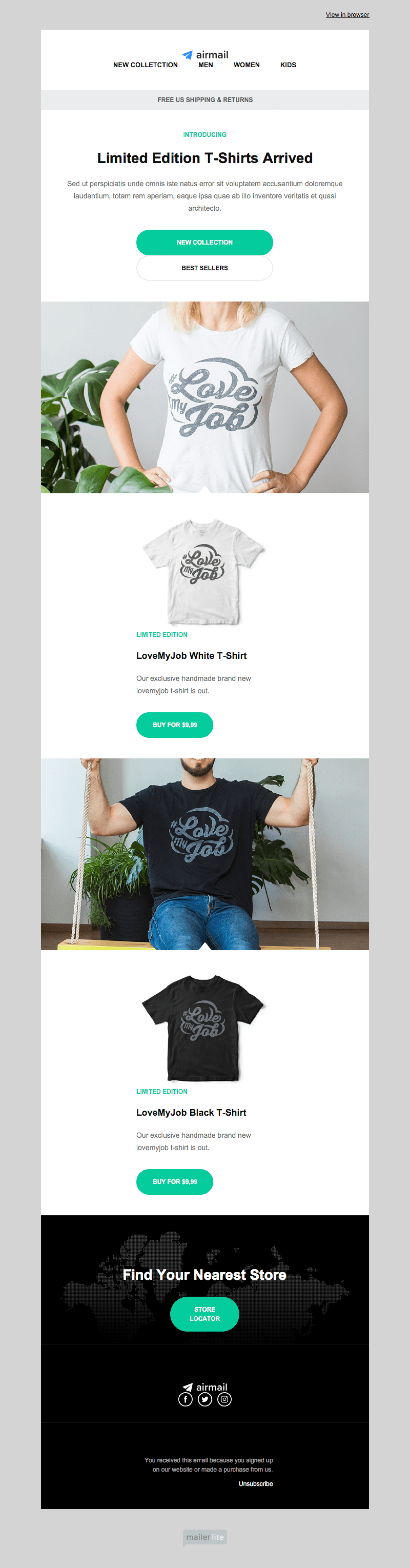 E-commerce #2 example - Made with MailerLite