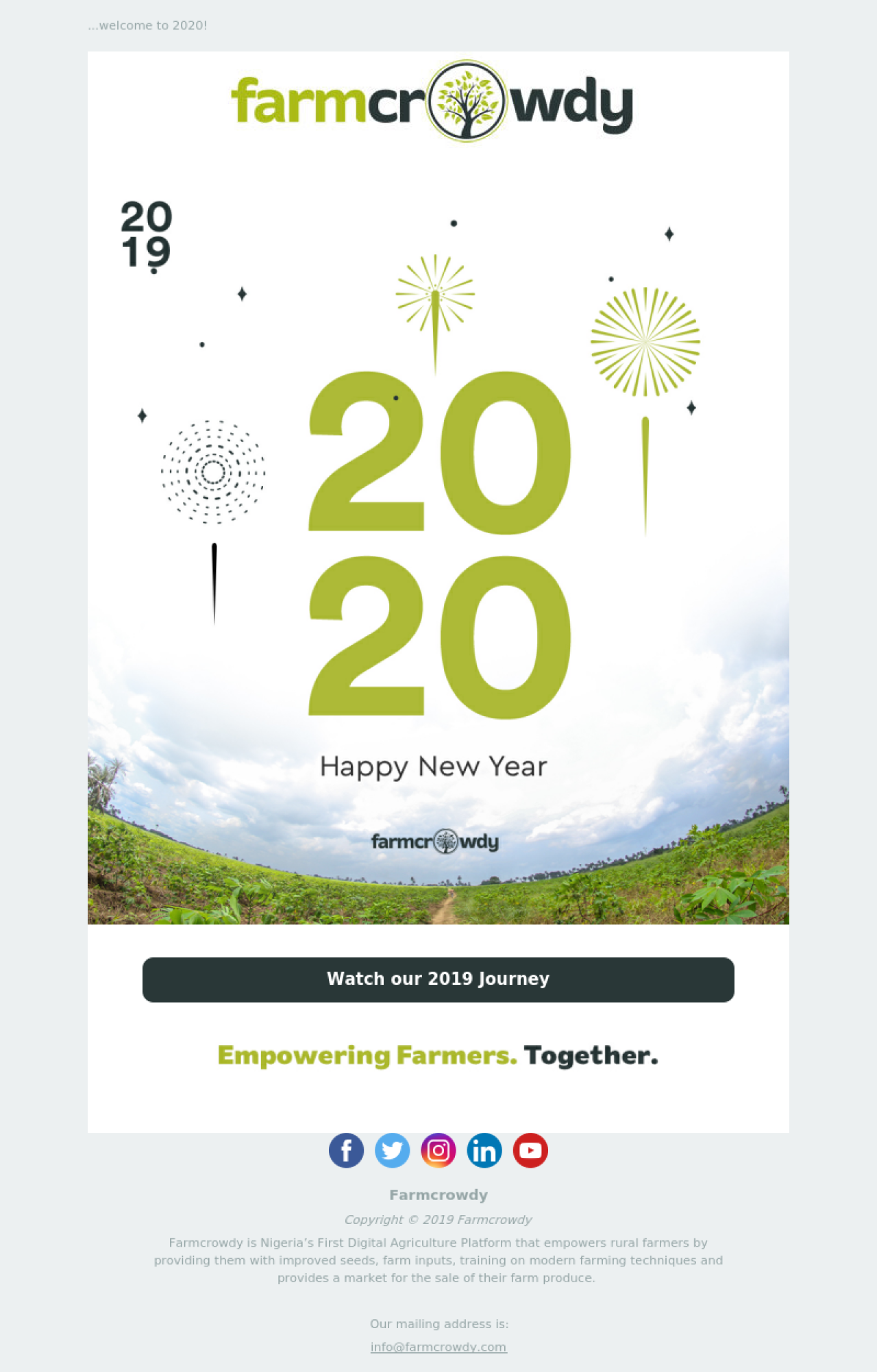 Farmcrowdy - New Year example - Made with MailerLite