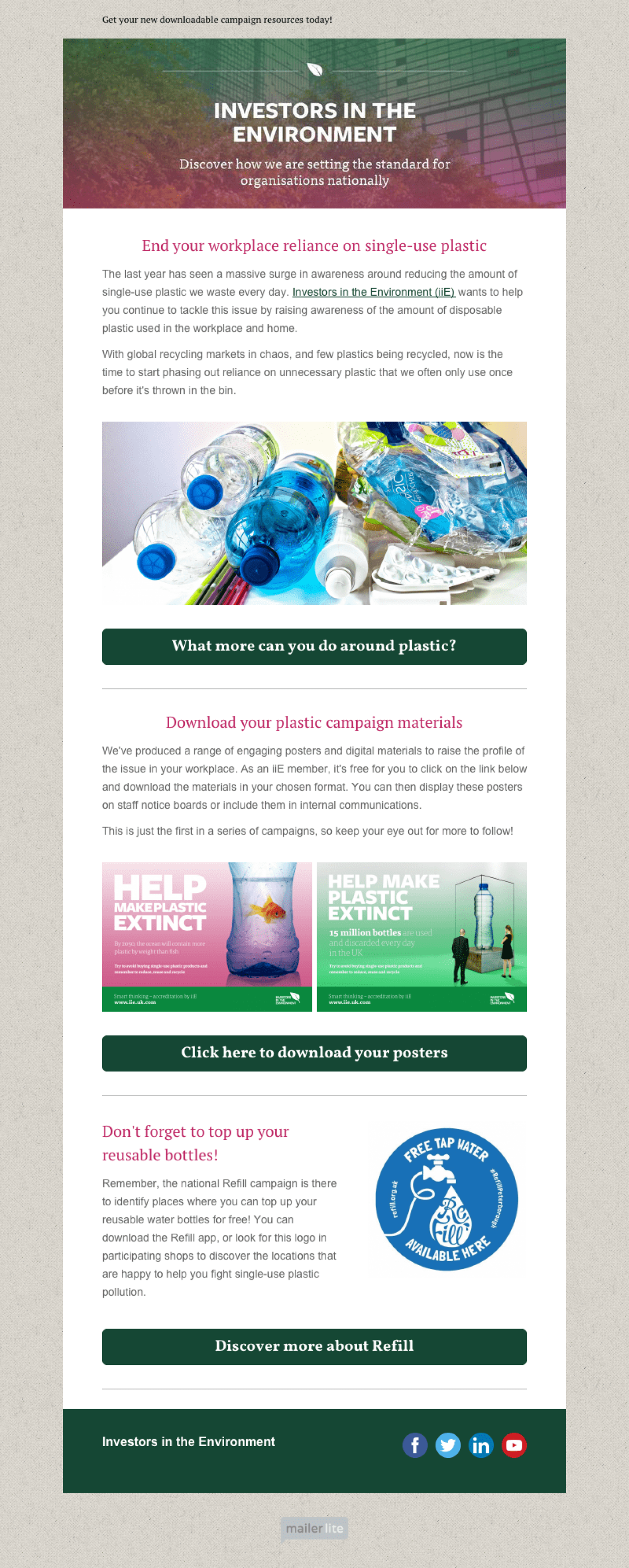PECT nonprofit newsletter example example - Made with MailerLite