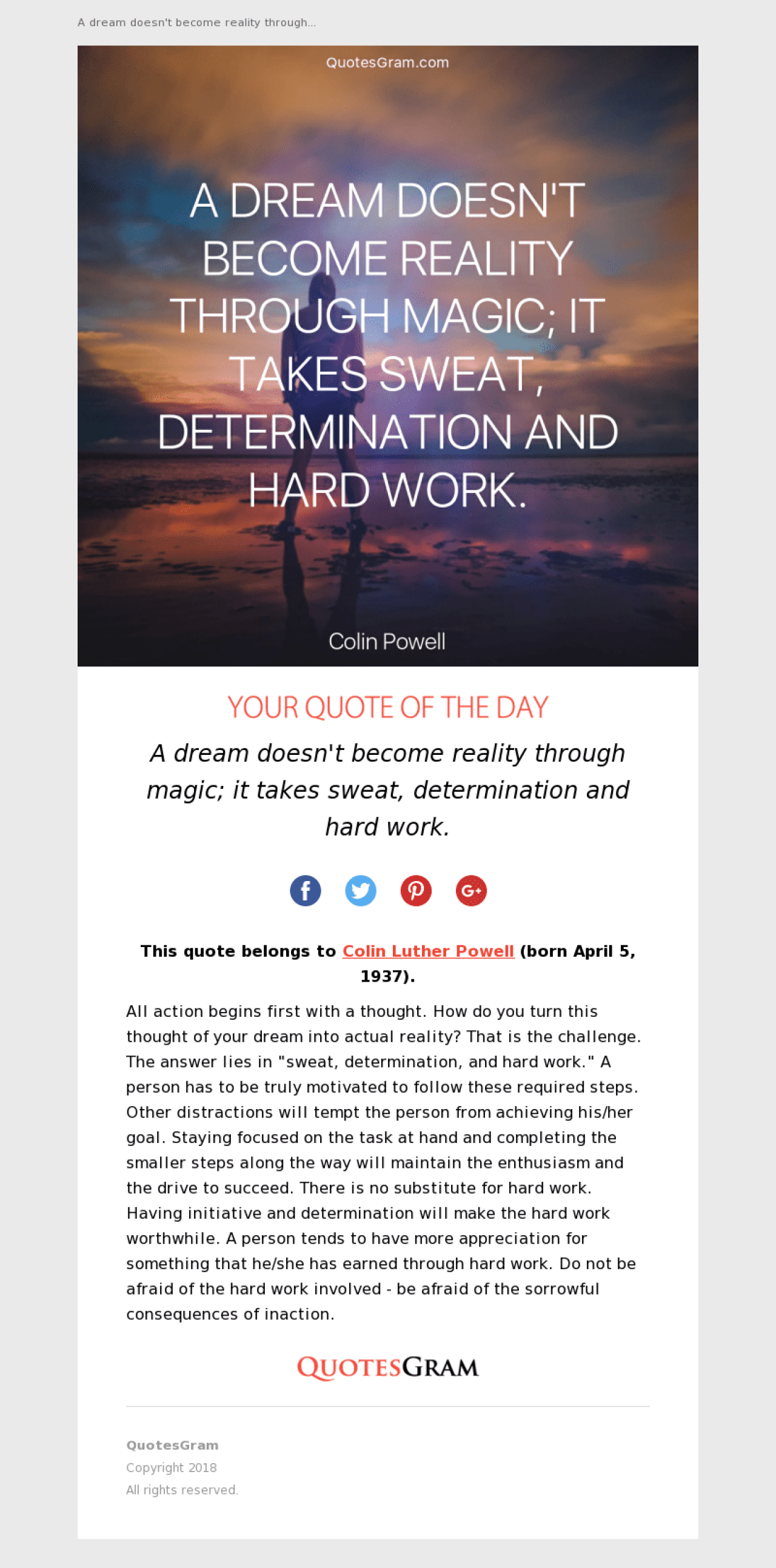QuotesGram example - Made with MailerLite