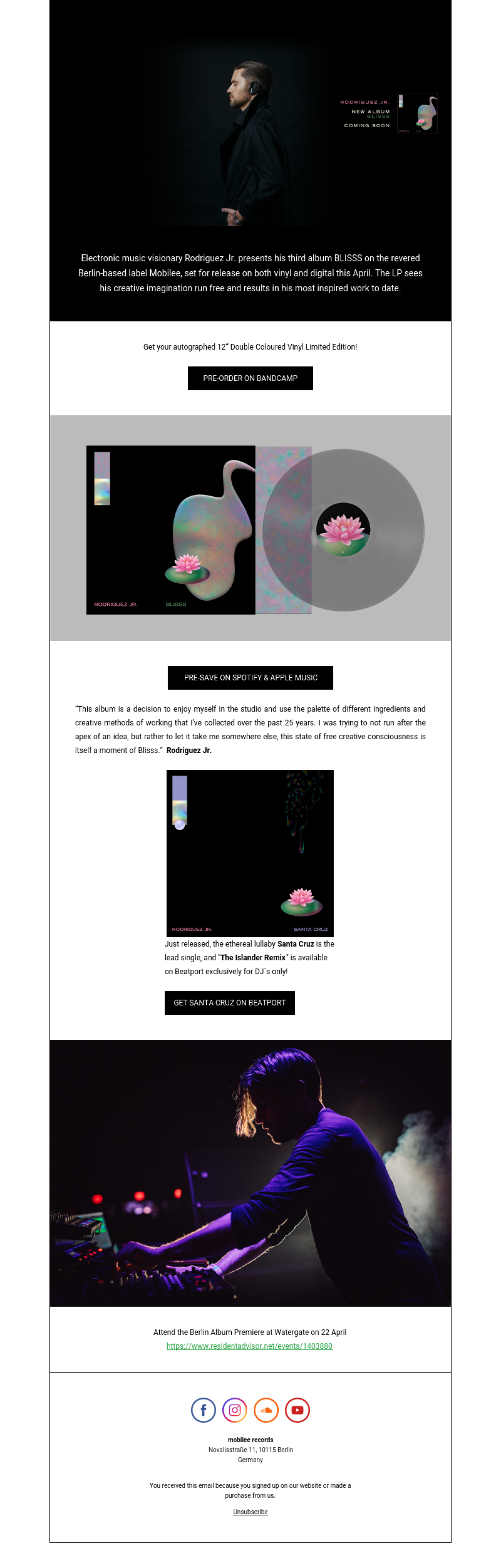 mobilee records example - Made with MailerLite