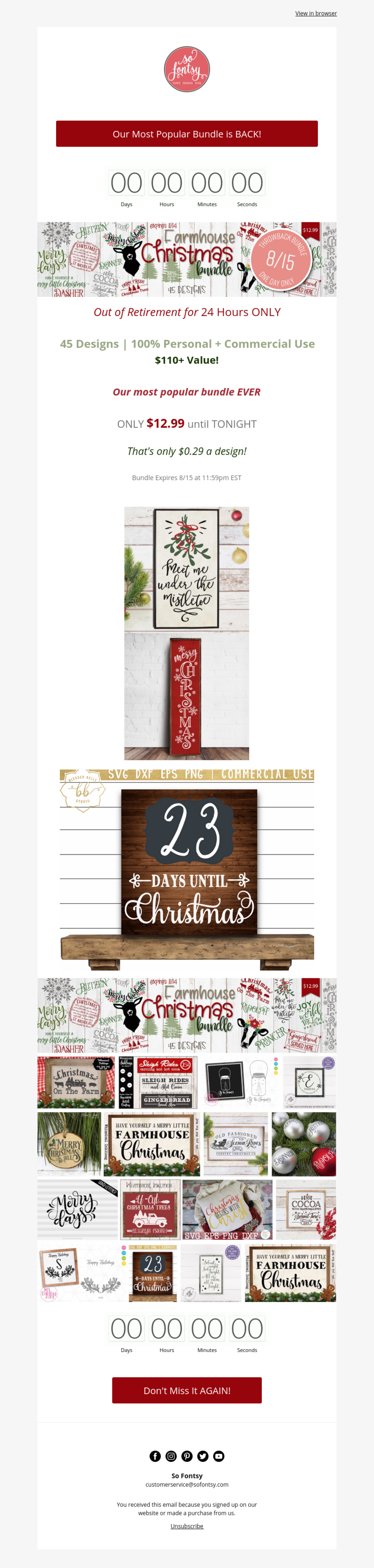 So Fontsy - Christmas example - Made with MailerLite