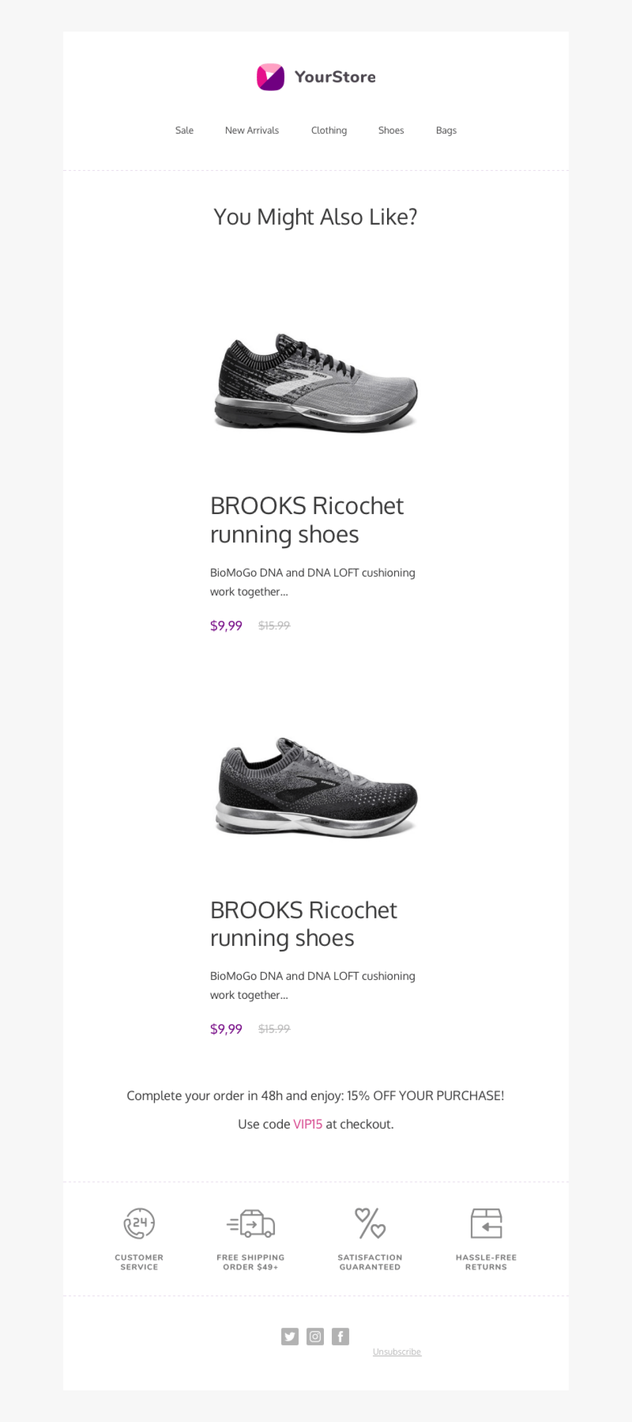 Product Recommendations example - Made with MailerLite