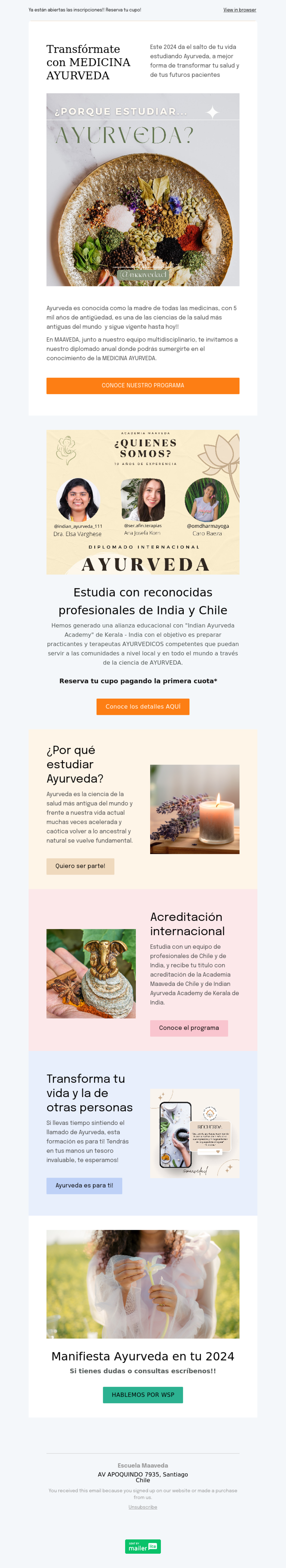 Escuela Maaveda ejemplo - Diseño de MailerLite