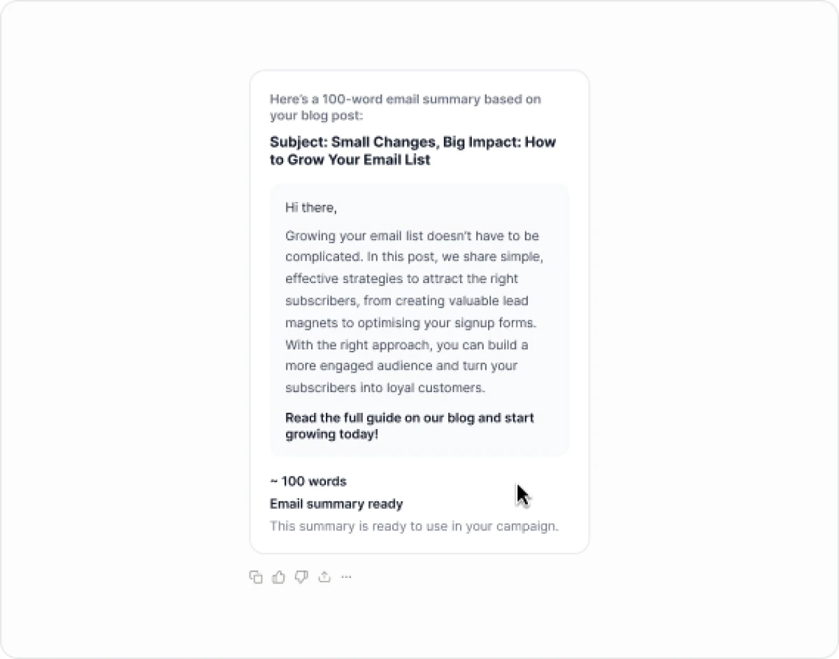 Turn the blog post below into a 100 word email summary.