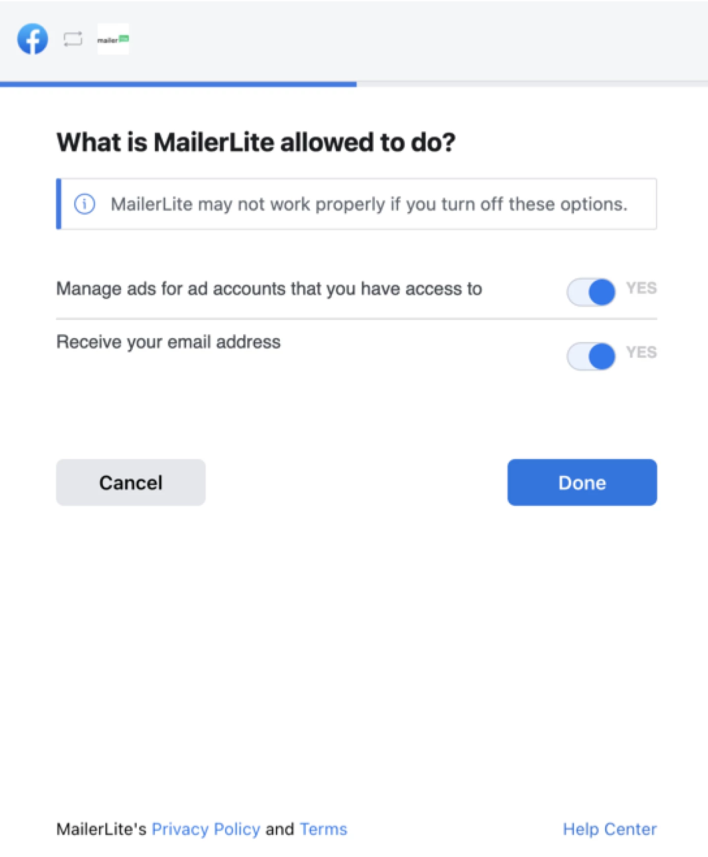 To Sync Segments With Facebook - MailerLite