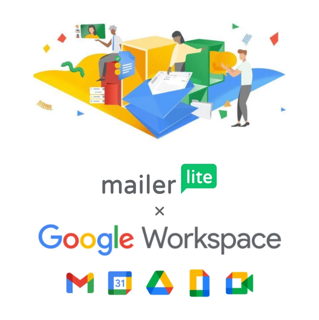 Banner promoting MailerLite and Google Workspace collaboration