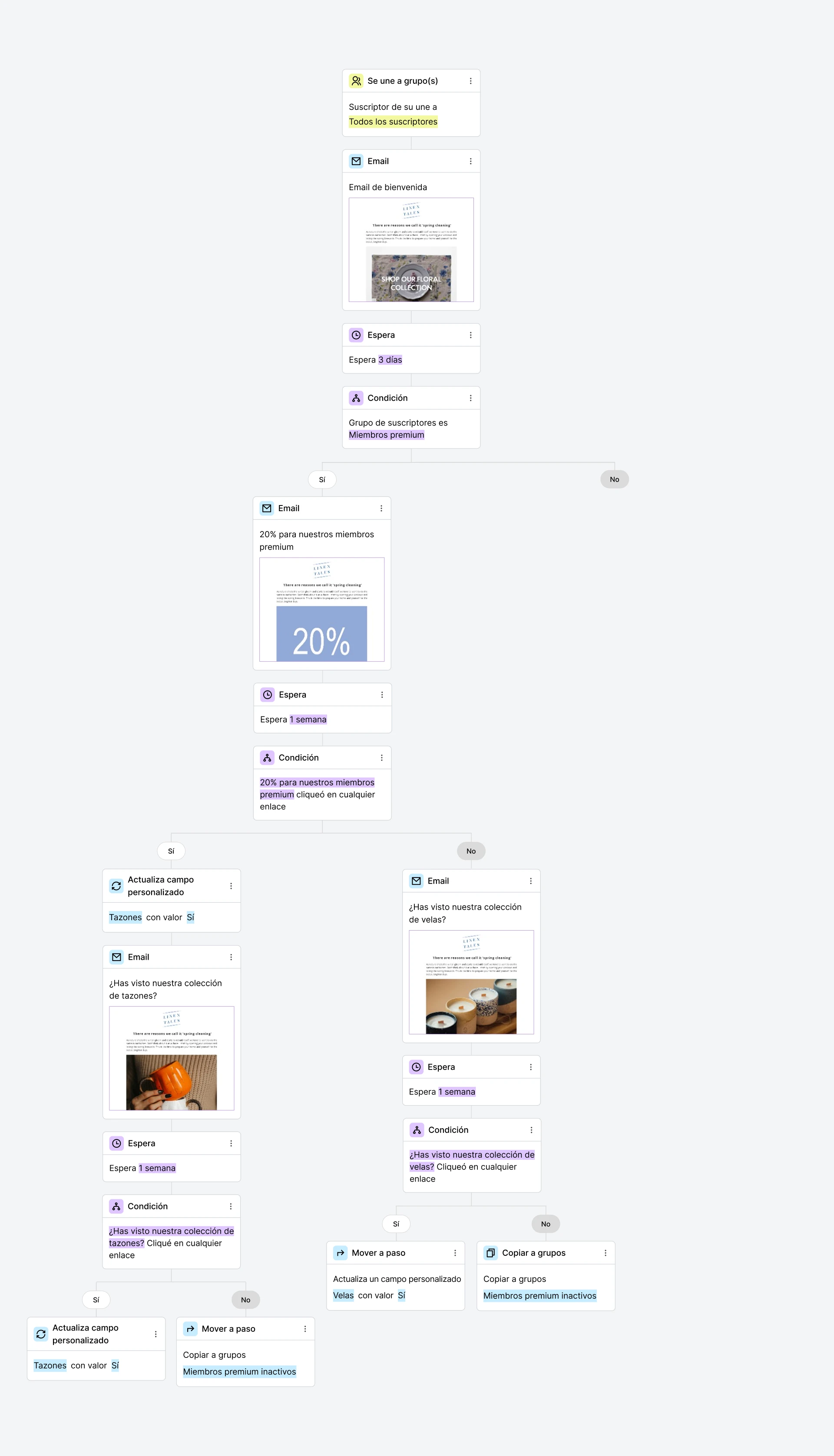 Plantilla de automatización para suscriptores premium