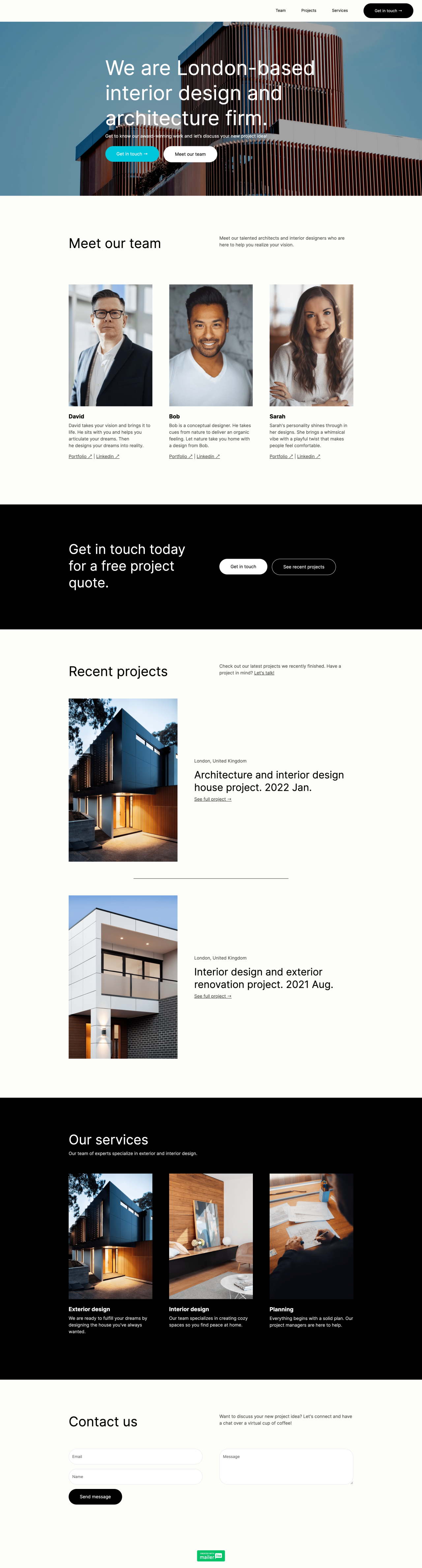 Architecture firm template - Made by MailerLite