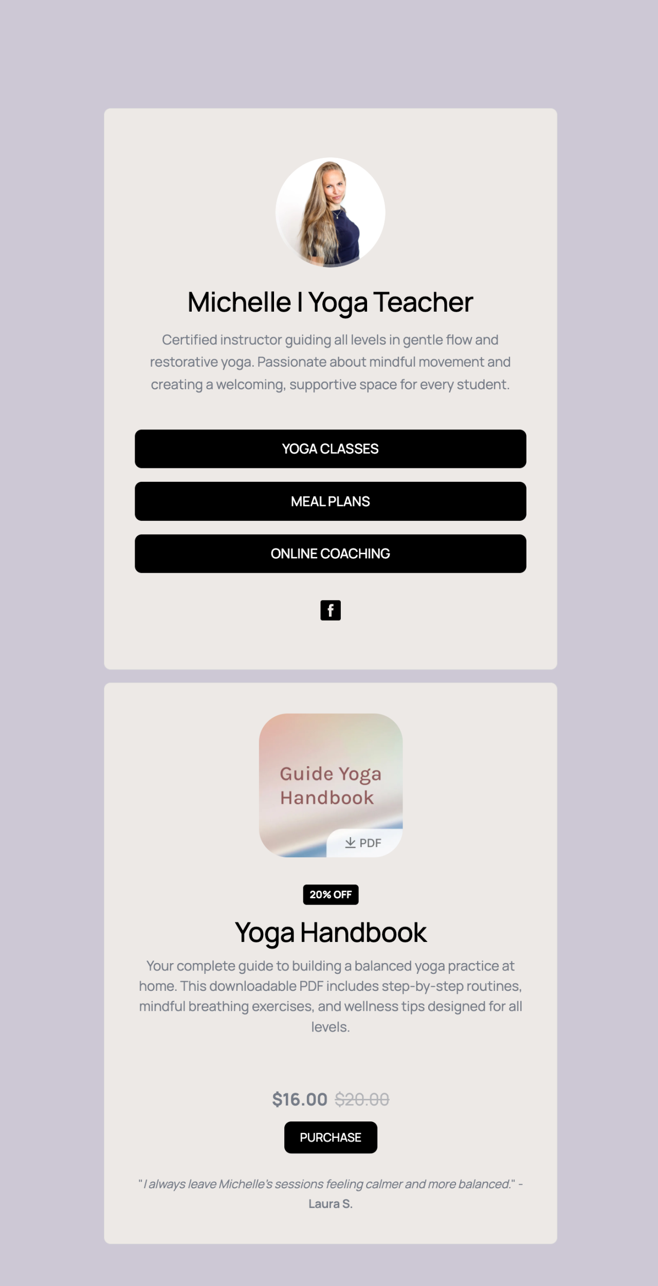 Digital product bio 2 template - Made by MailerLite