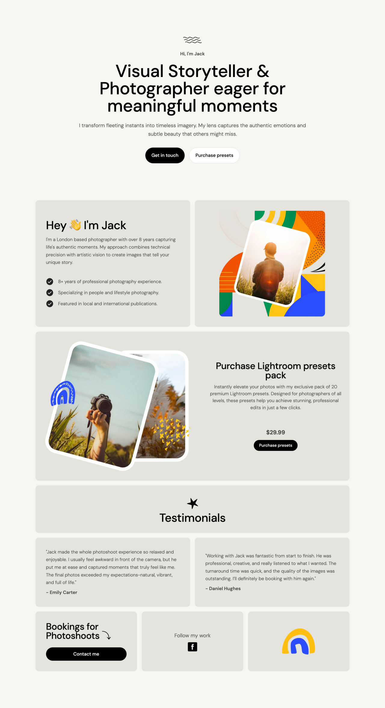 Photography digital product template - Made by MailerLite