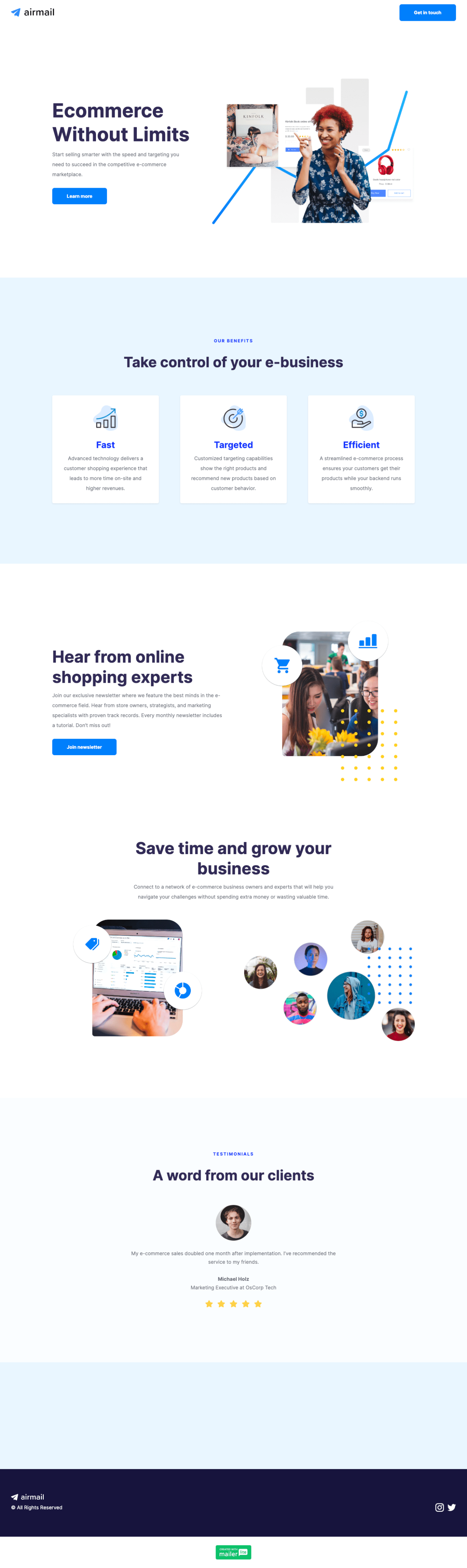 E-commerce newsletter template - Made by MailerLite