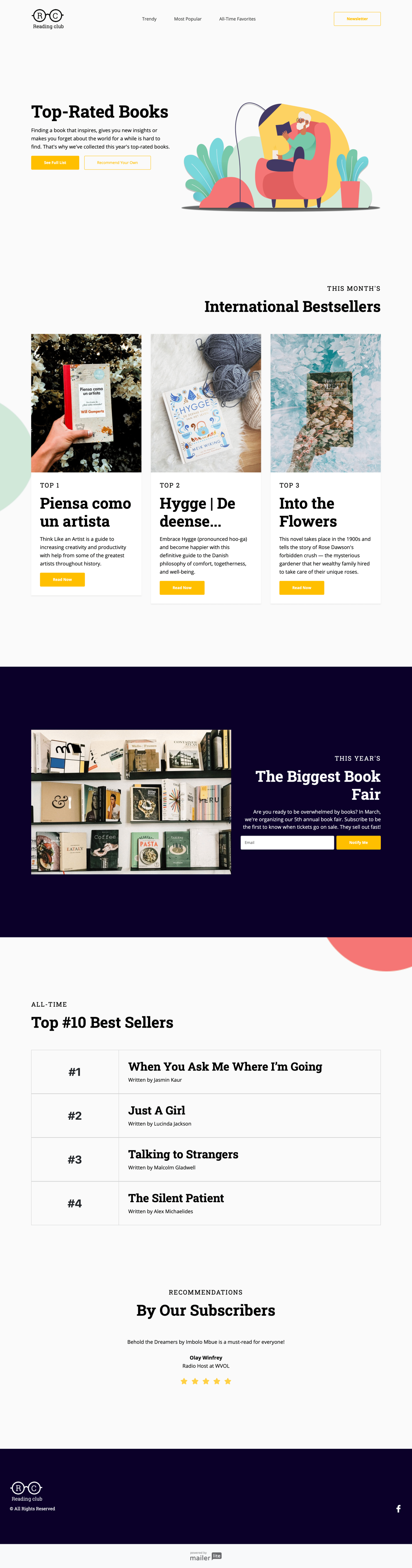 Top books template - Made by MailerLite