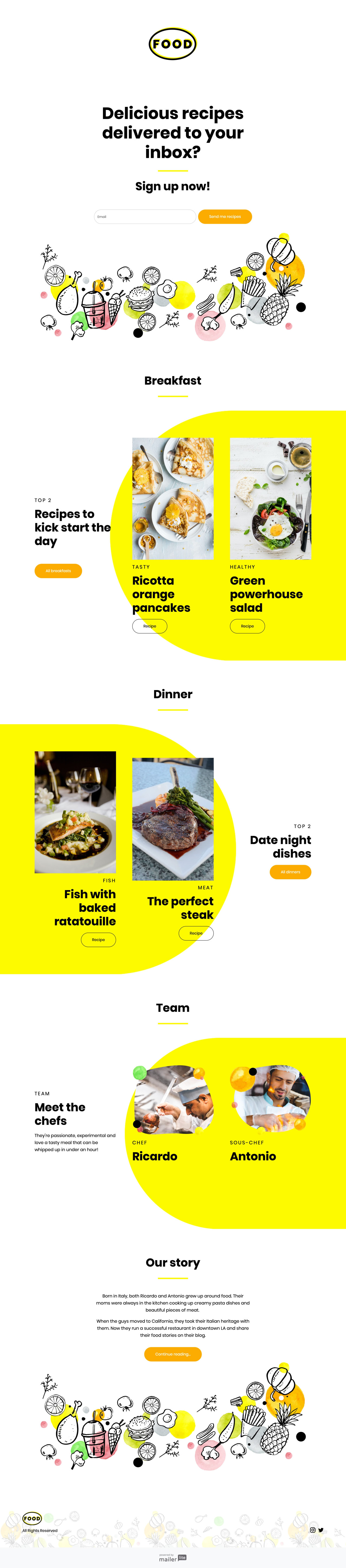 Food template - Made by MailerLite