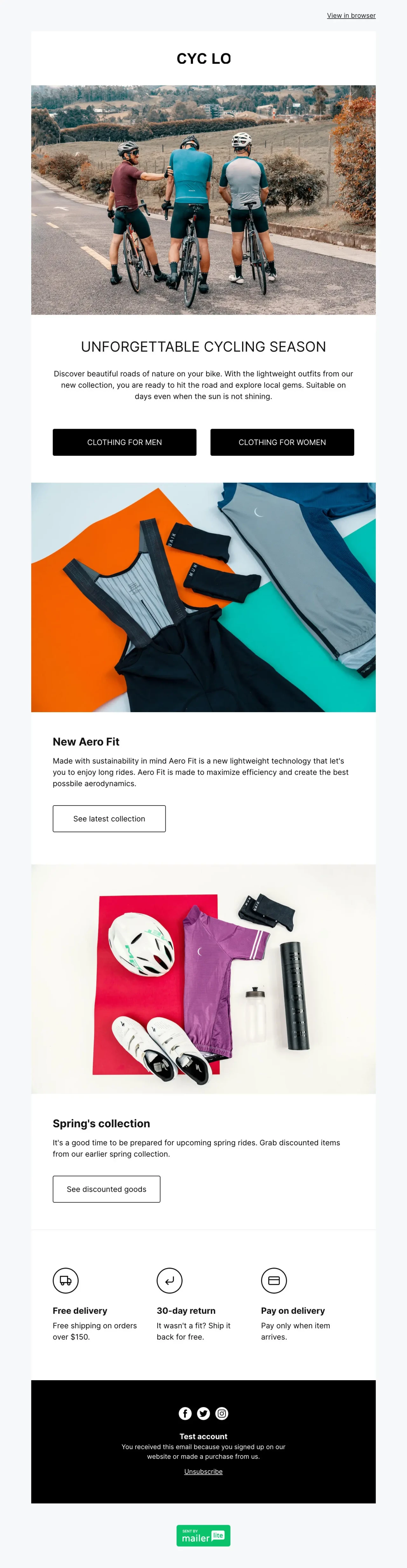 Sports gear template - Made by MailerLite