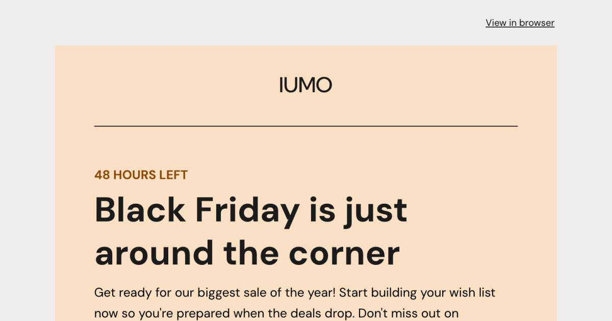 Black Friday Coming Soon Email Template