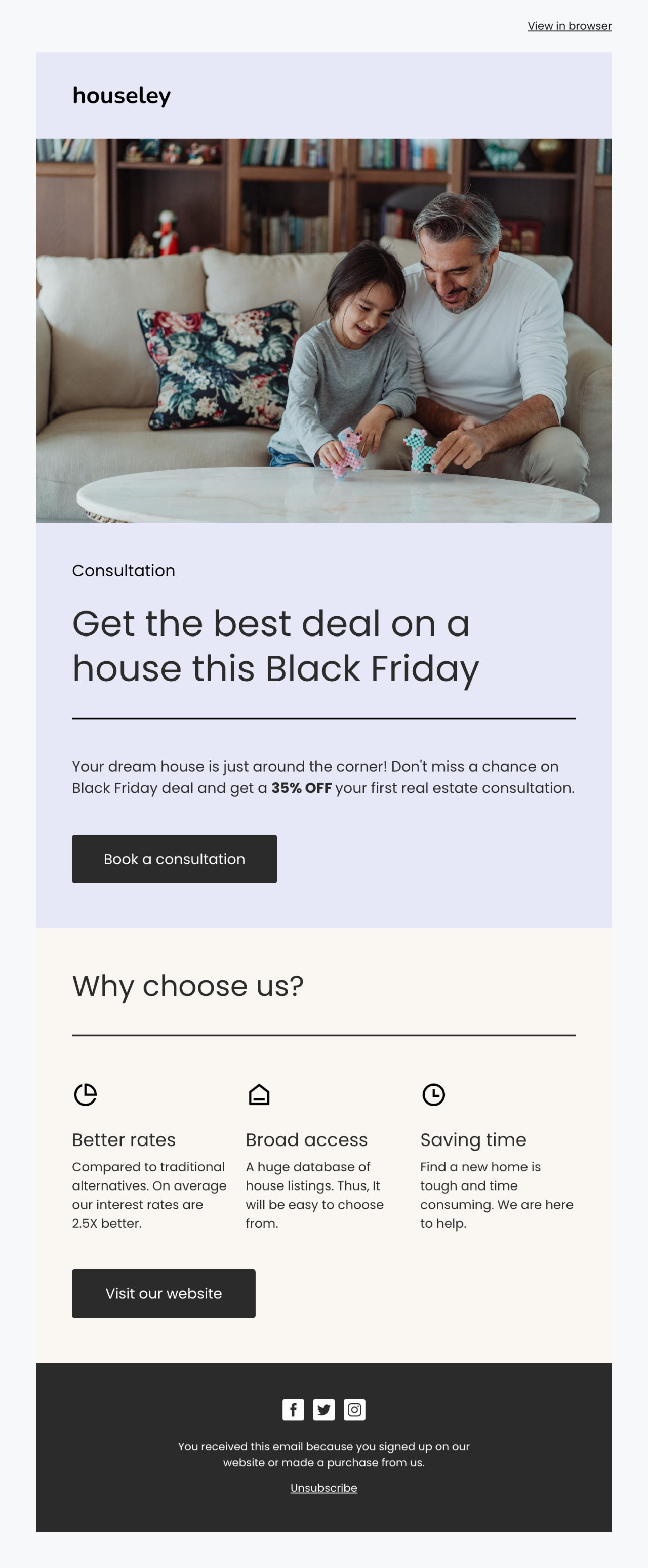 Black Friday discount template - Made by MailerLite