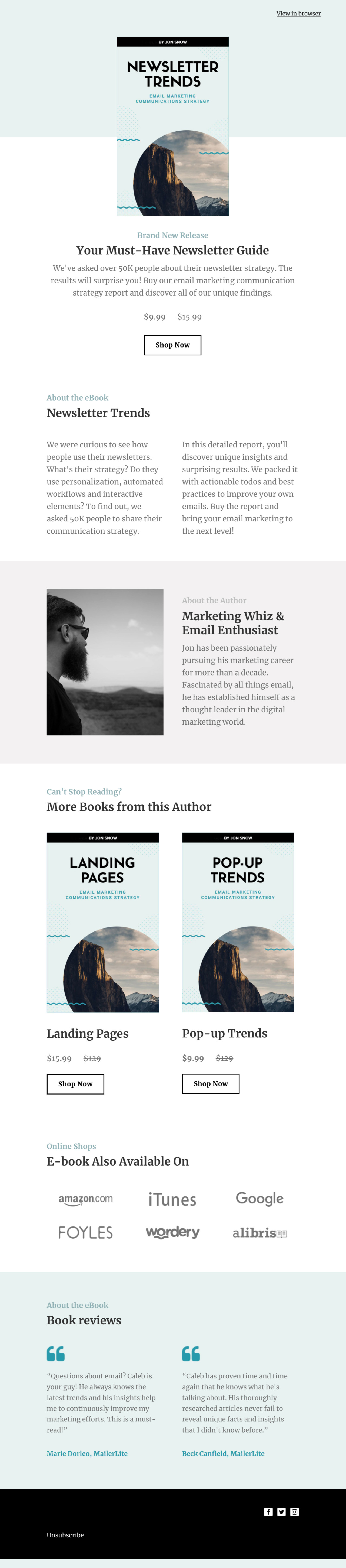 Book release template - Made by MailerLite