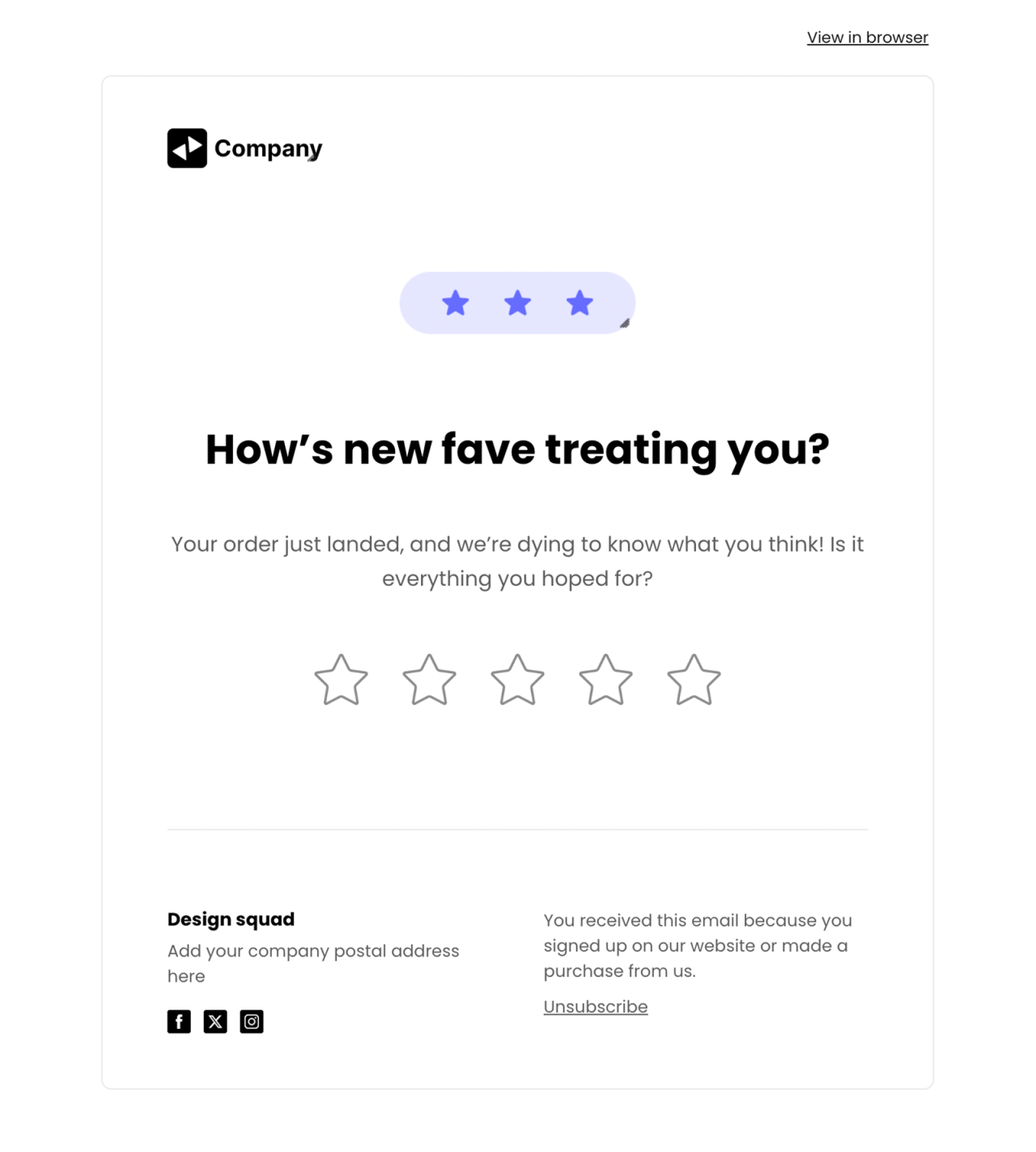 Product feedback template - Made by MailerLite
