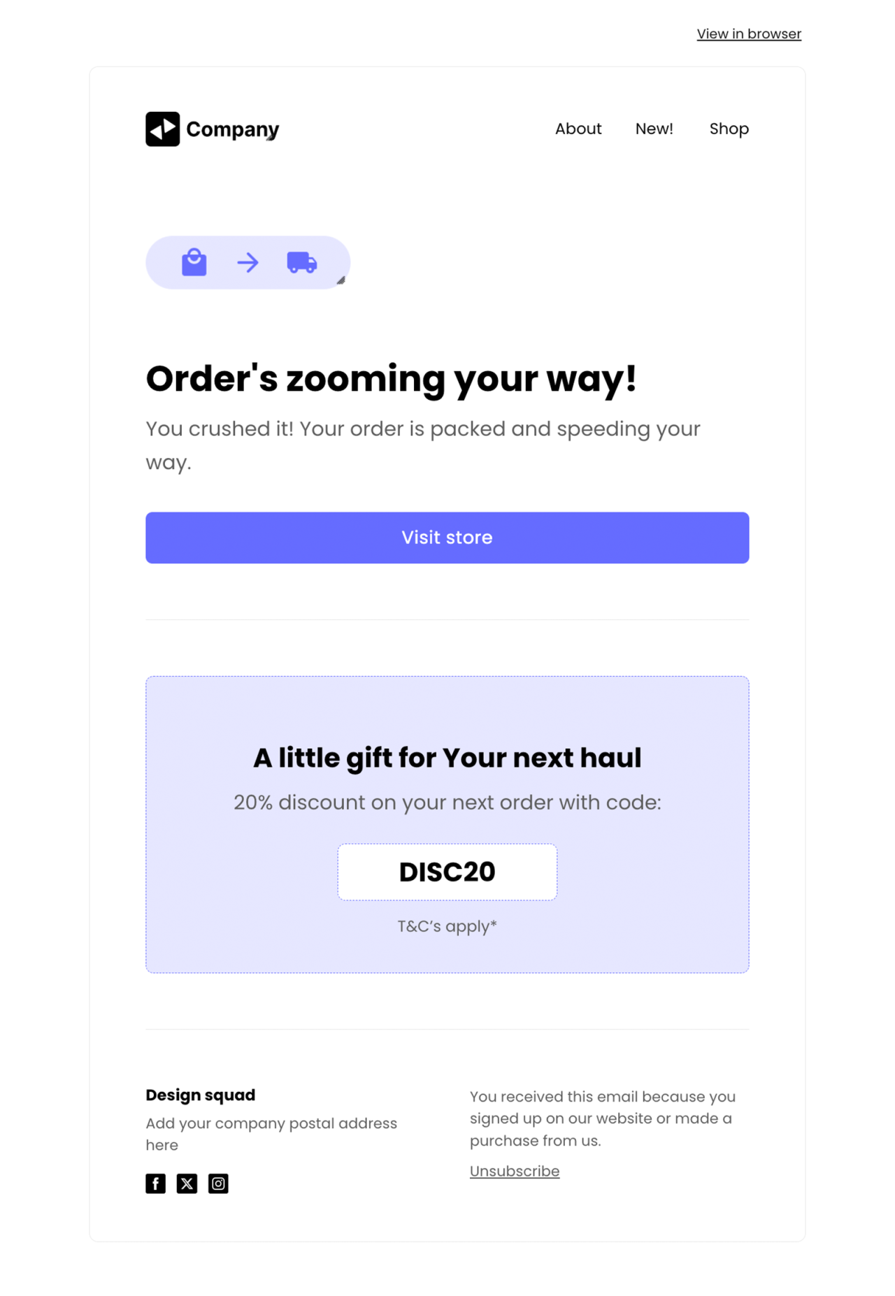 Thank you for Your Order Email Template