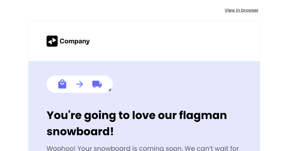 Specific product purchase Newsletter Template - MailerLite