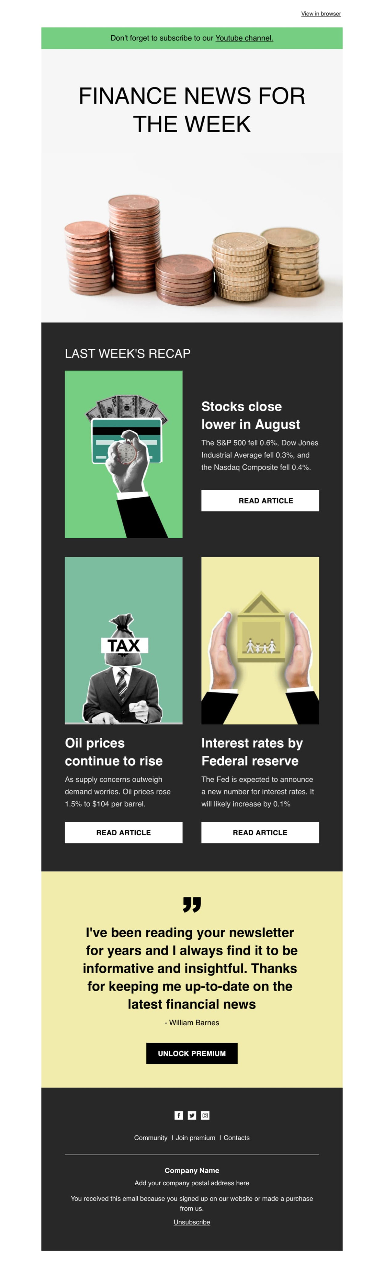 Finance Newsletter Template