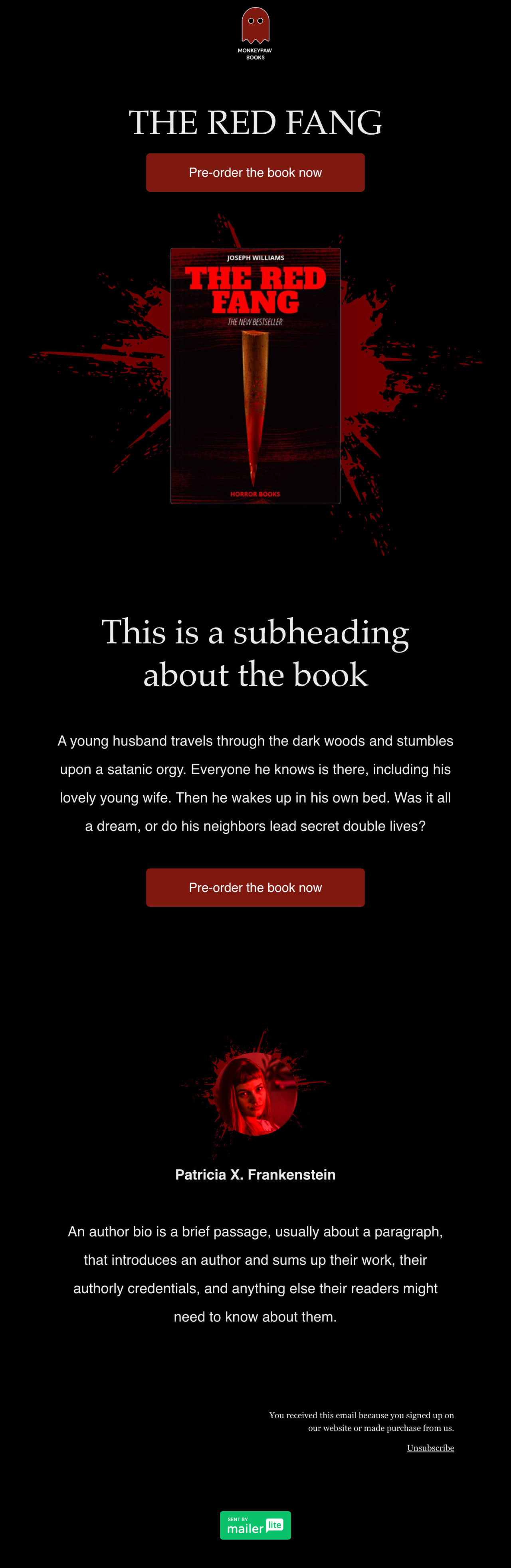 Halloween book launch template - Made by MailerLite