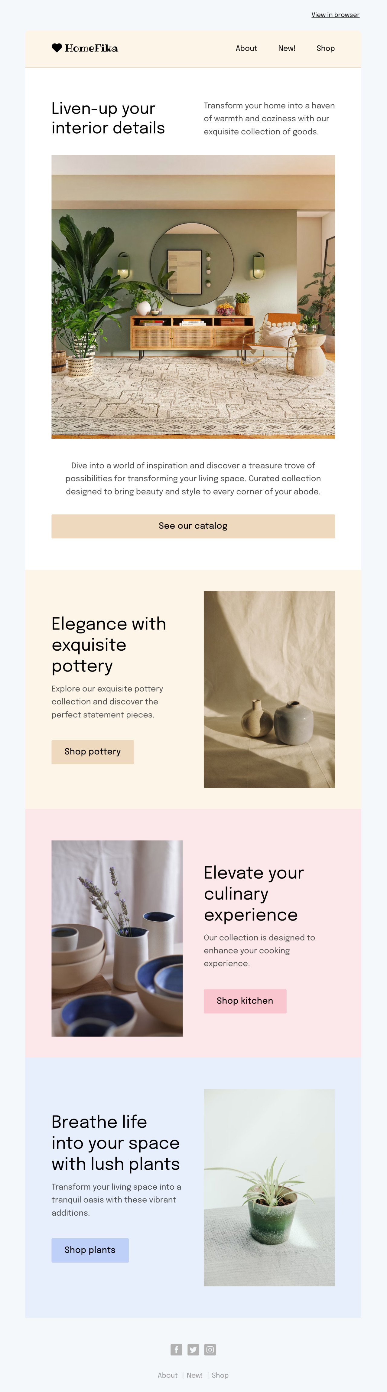Home products gift ideas template - Made by MailerLite
