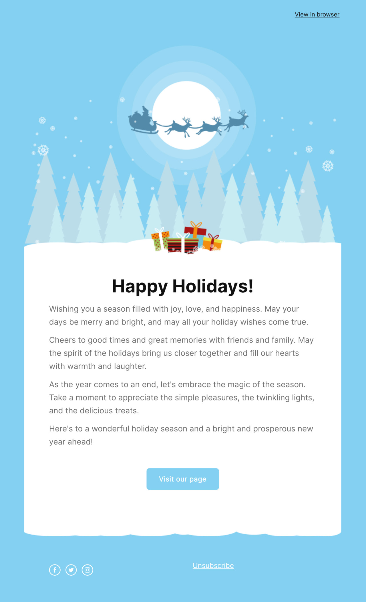 Feliz Navidad plantilla creada por MailerLite