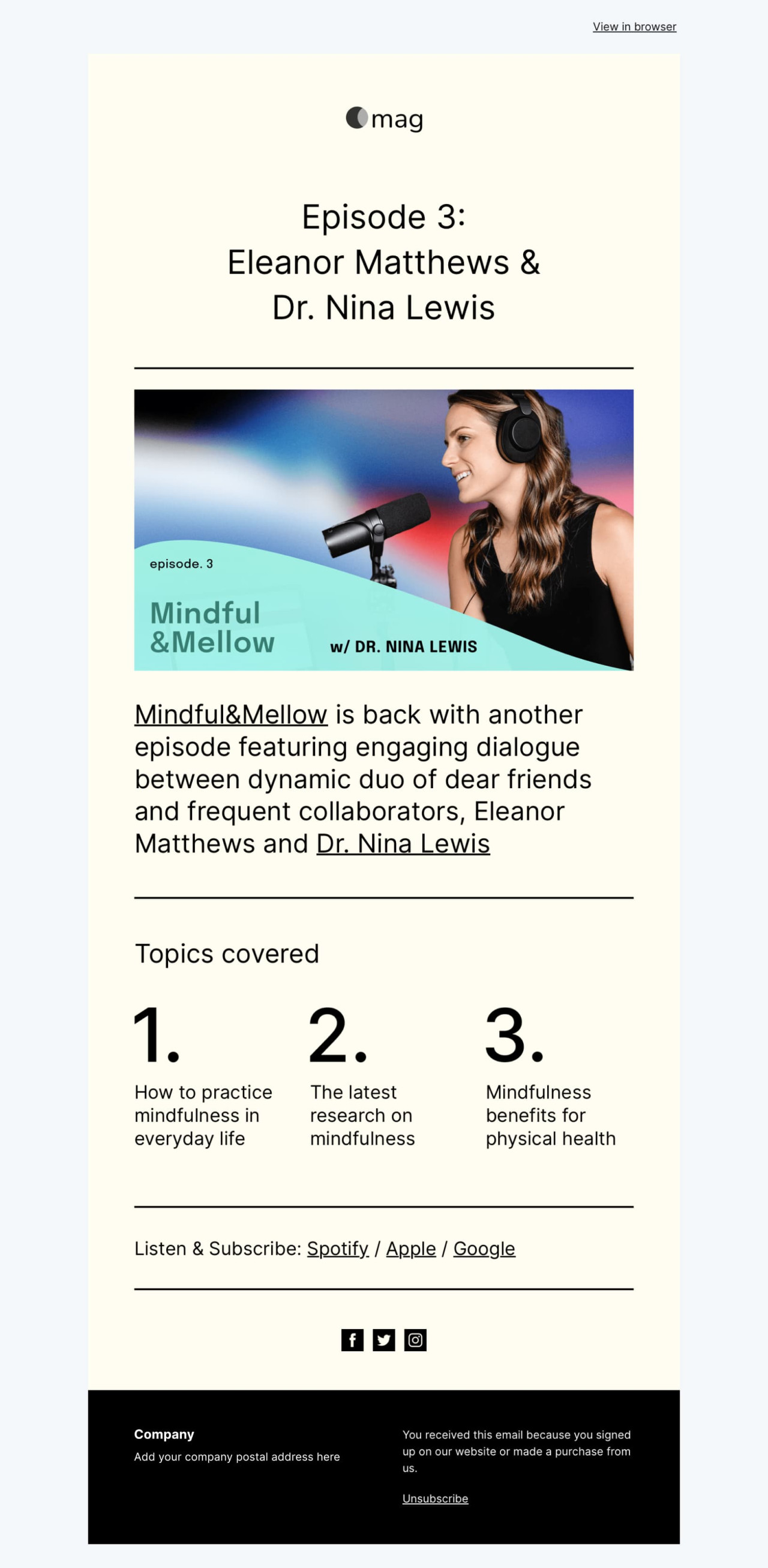 New podcast episode template - Made by MailerLite