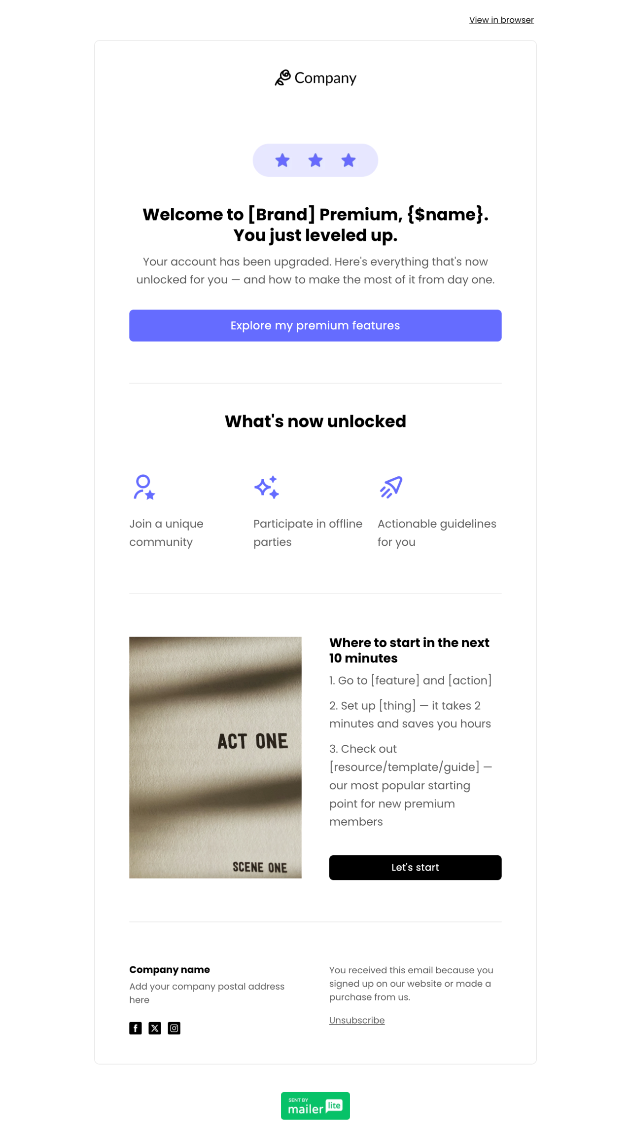 Premium members template - Made by MailerLite