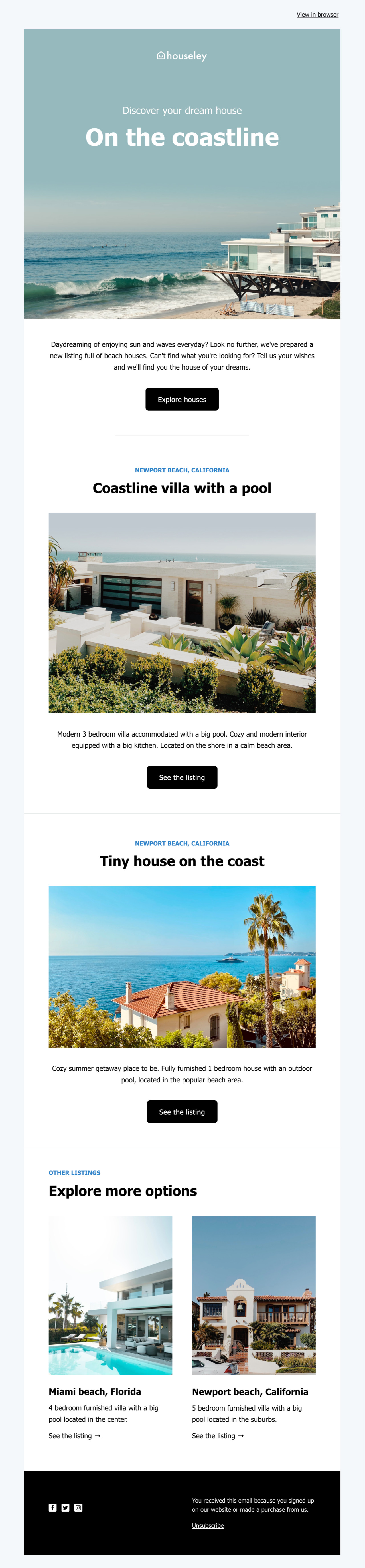 Real estate agency template - Made by MailerLite