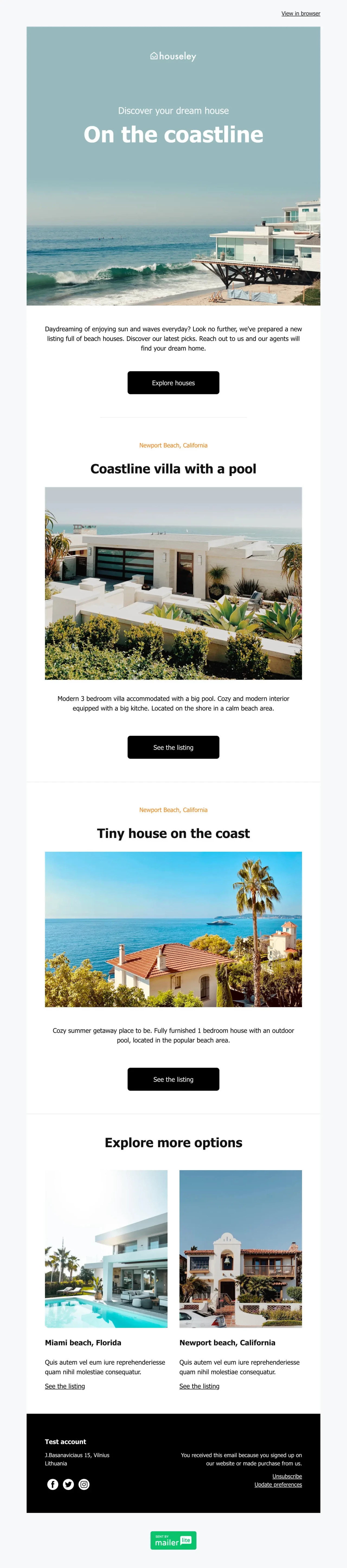 Real estate template - Made by MailerLite