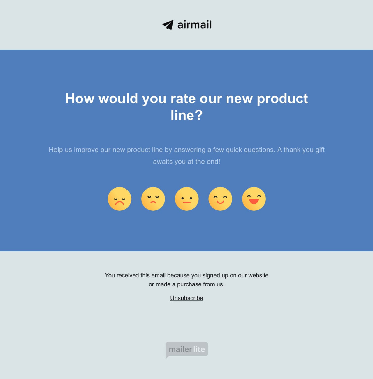 Customer satisfaction template - Made by MailerLite