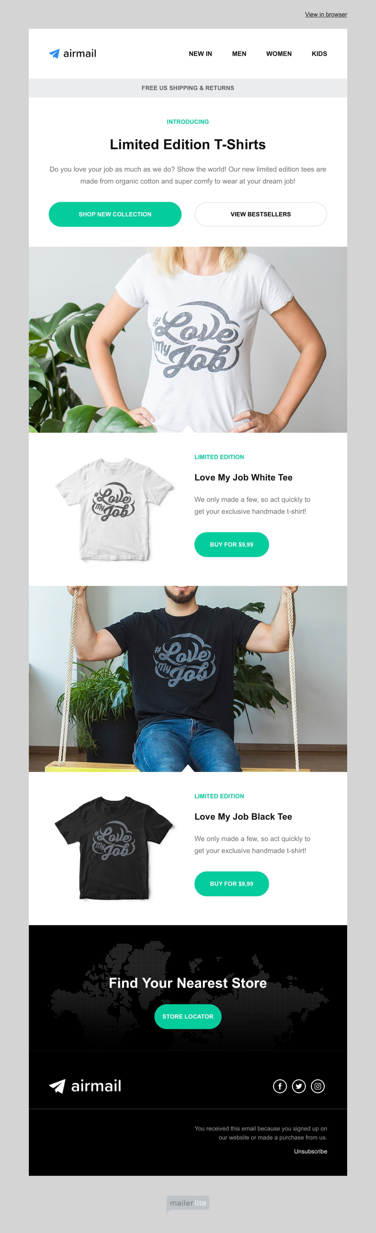 E-commerce limited edition offer template - Made by MailerLite