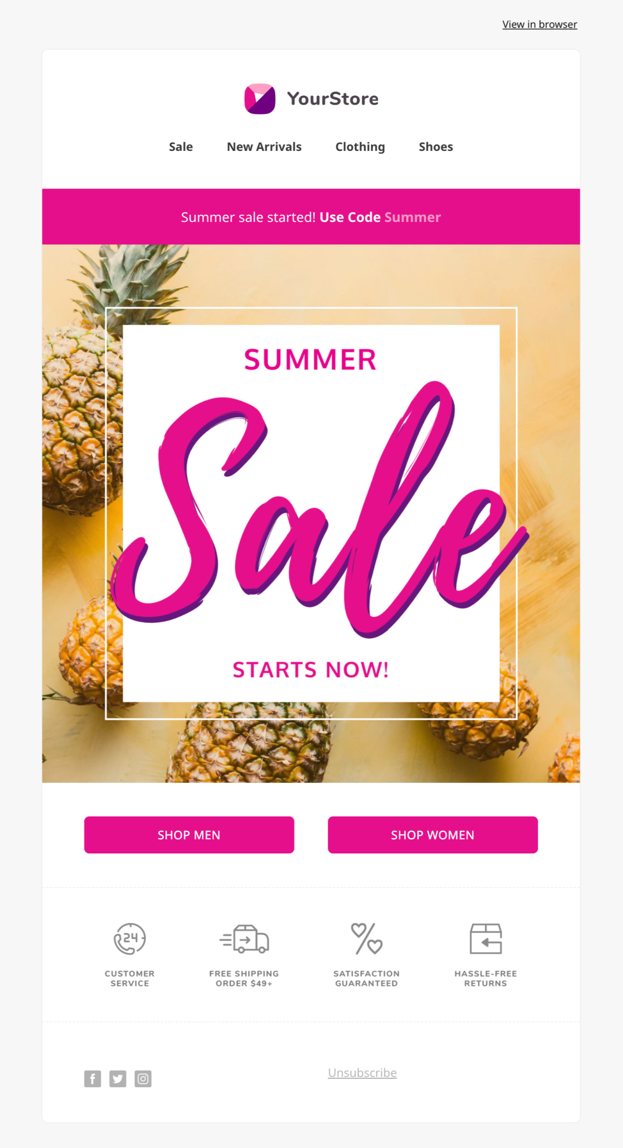 Summer sale template - Made by MailerLite