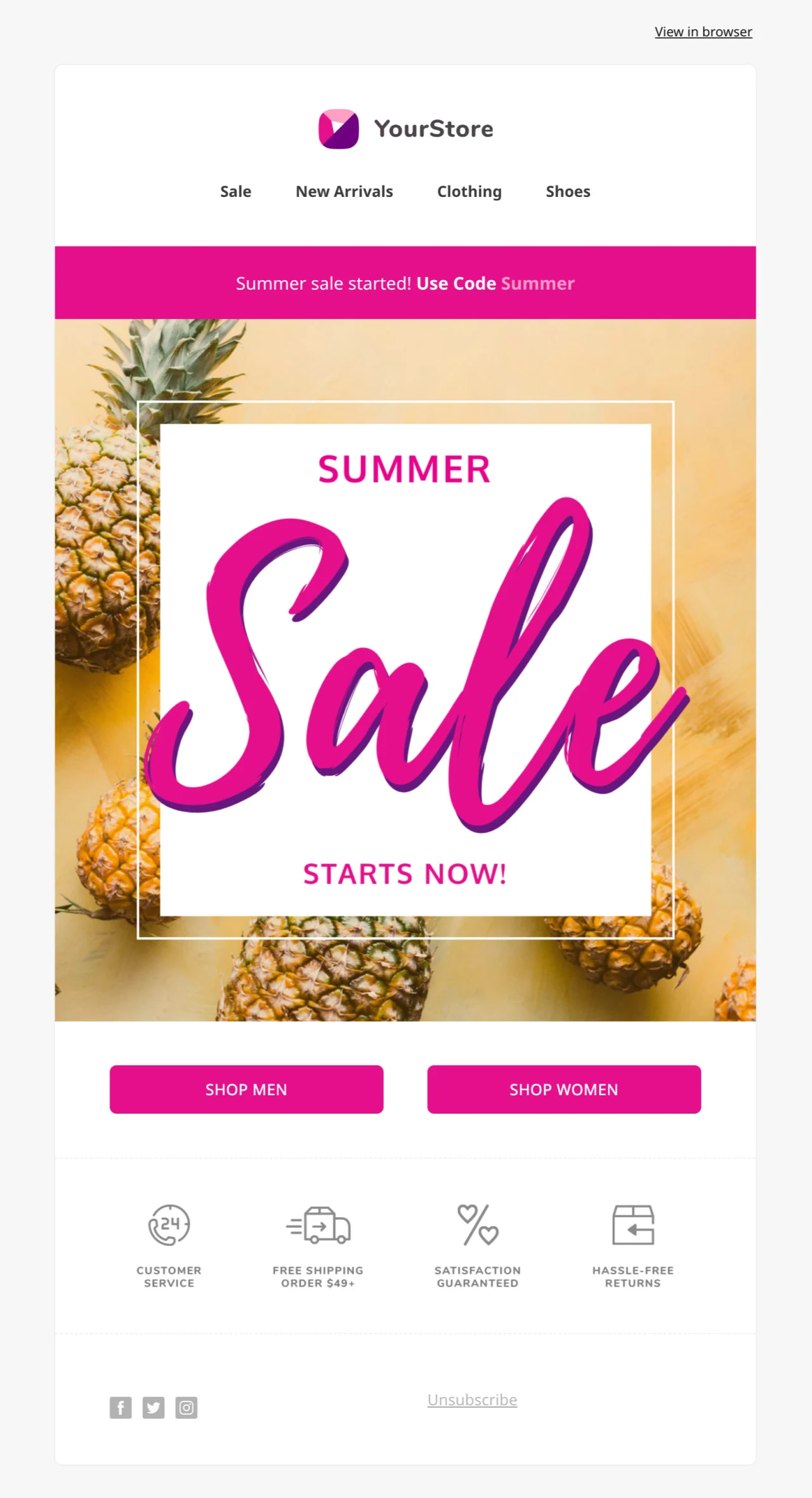 Summer sale szablon - stworzony przez MailerLite