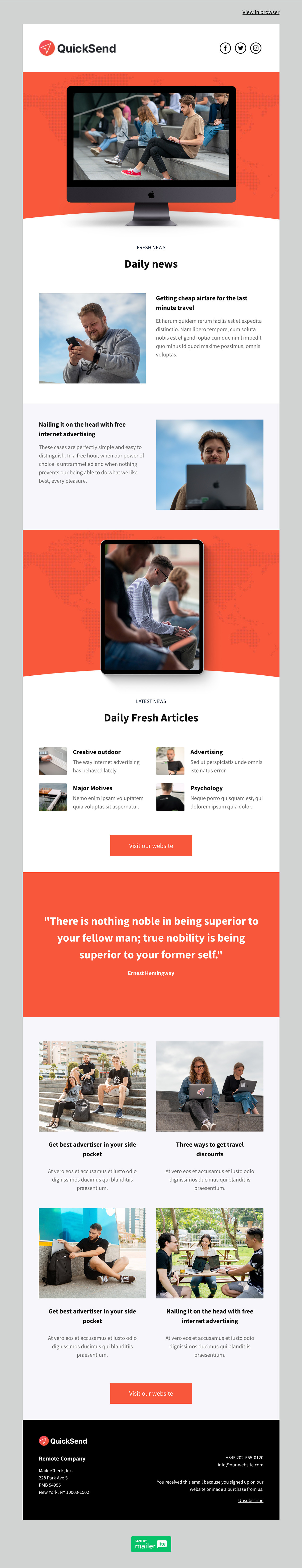 Tech news template - Made by MailerLite