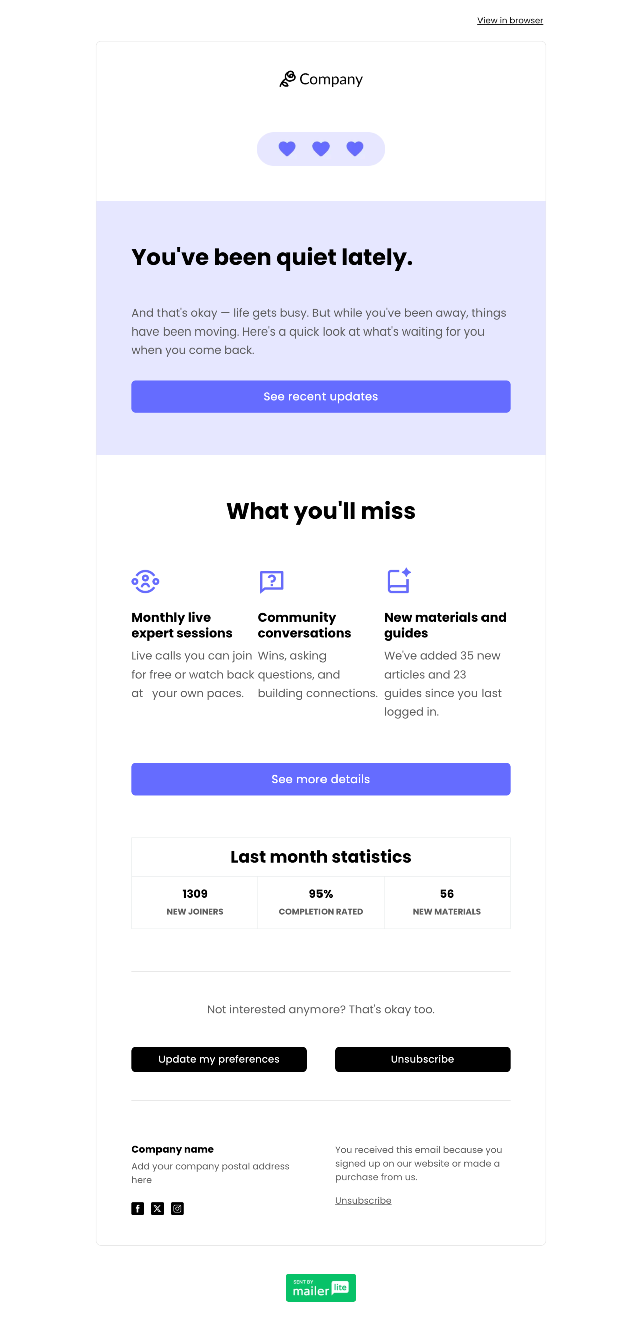 You will miss it template - Made by MailerLite