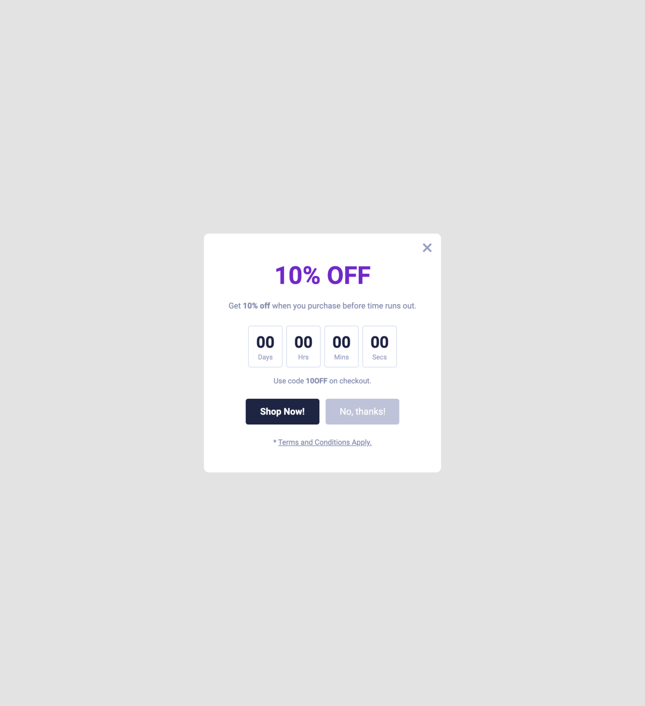 Countdown pop-up template - Made by MailerLite