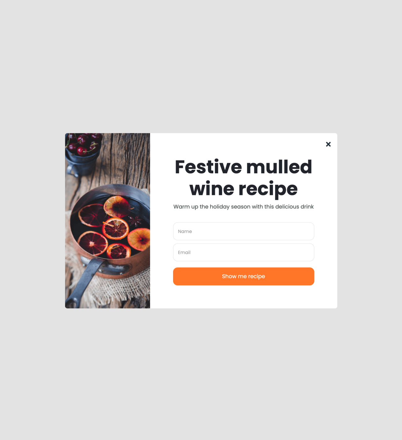Holiday recipes template - Made by MailerLite