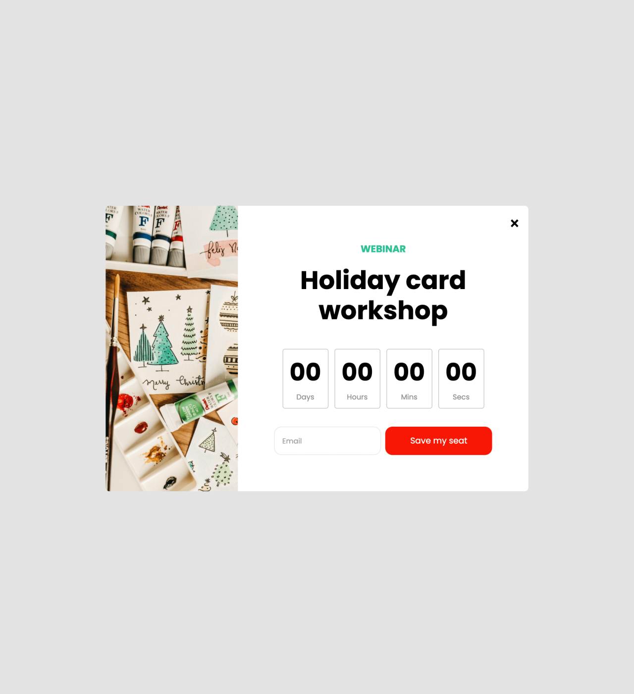 Holiday workshop szablon - stworzony przez MailerLite