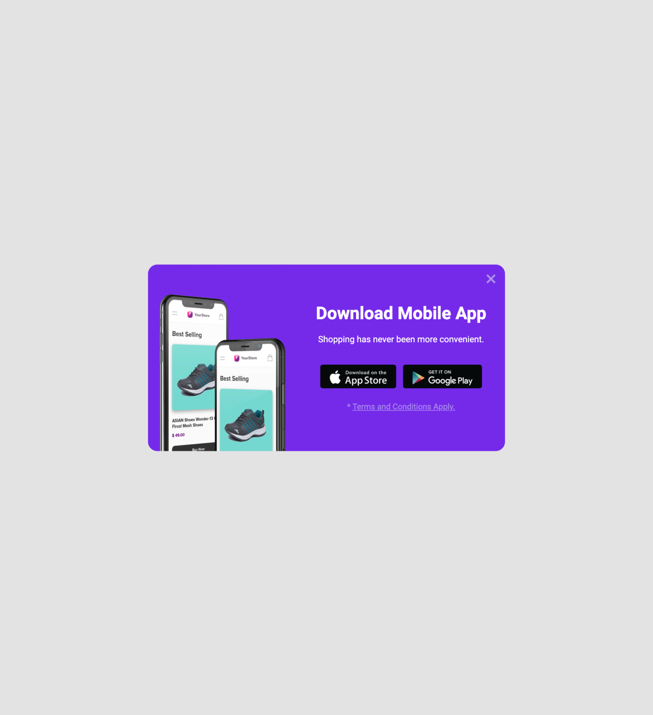 Mobile app pop-up template - Made by MailerLite