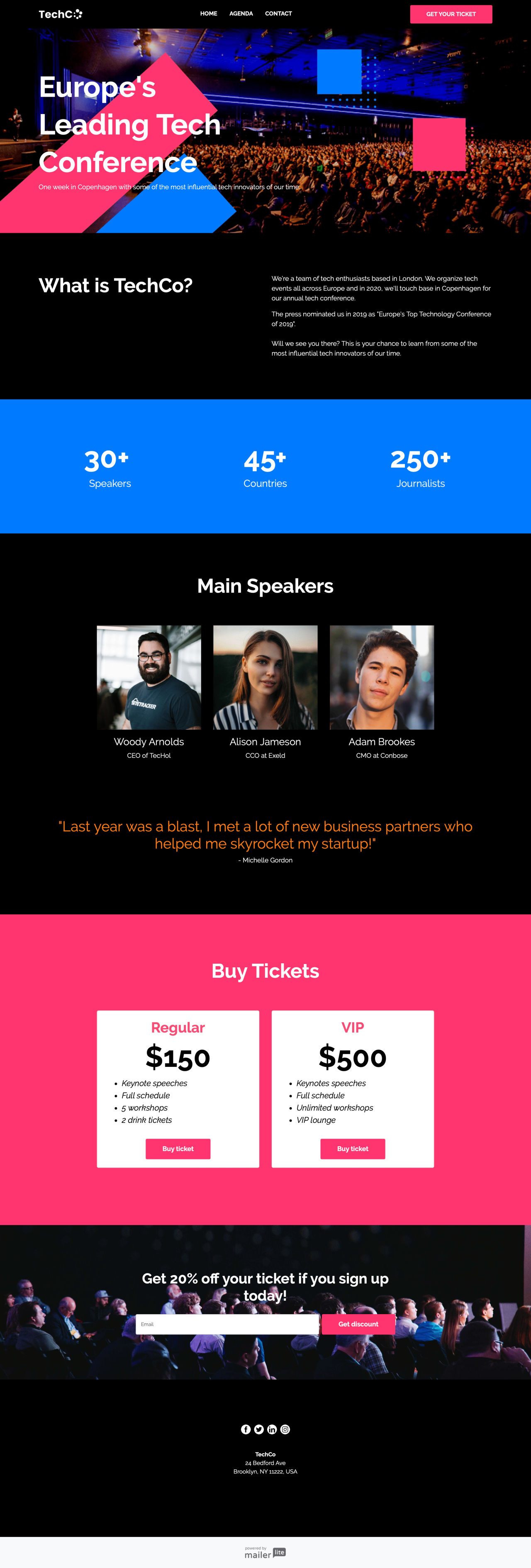 Event template - Made by MailerLite