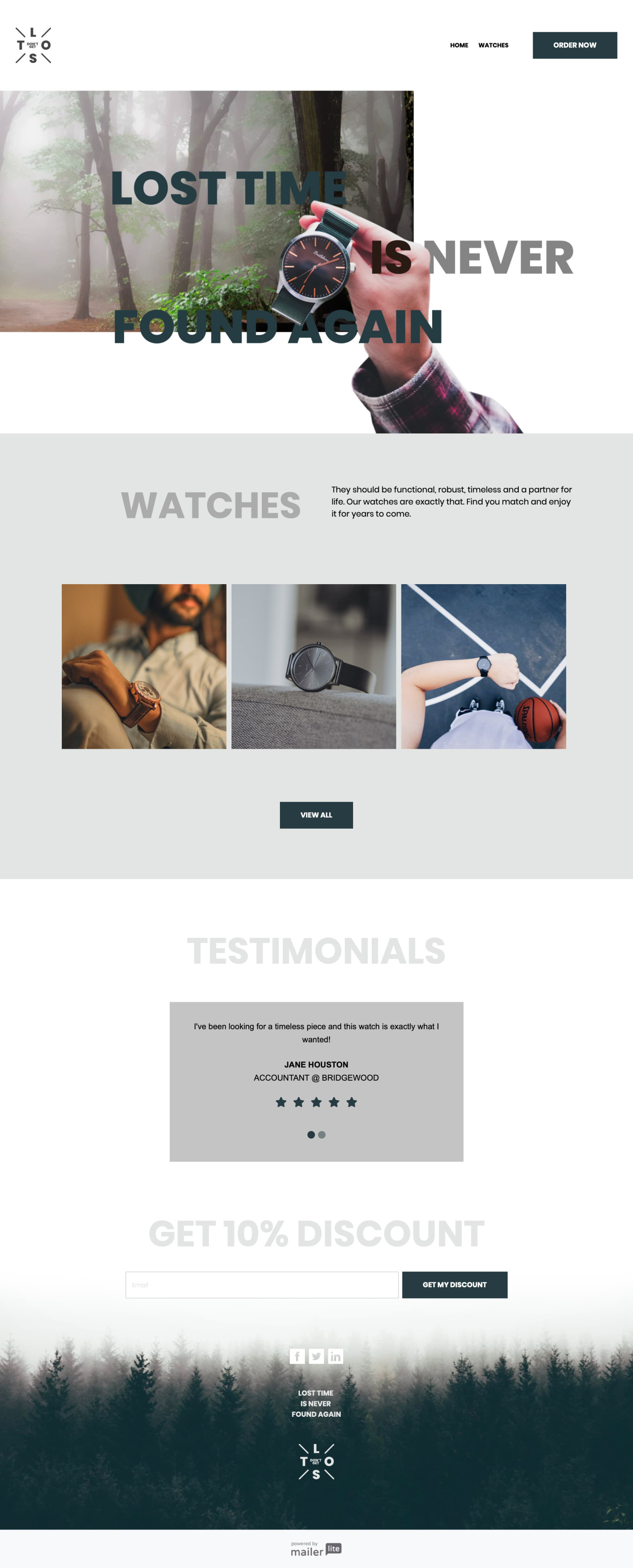Watches template - Made by MailerLite